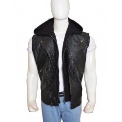 WWE AJ Styles Hooded Leather Vest
